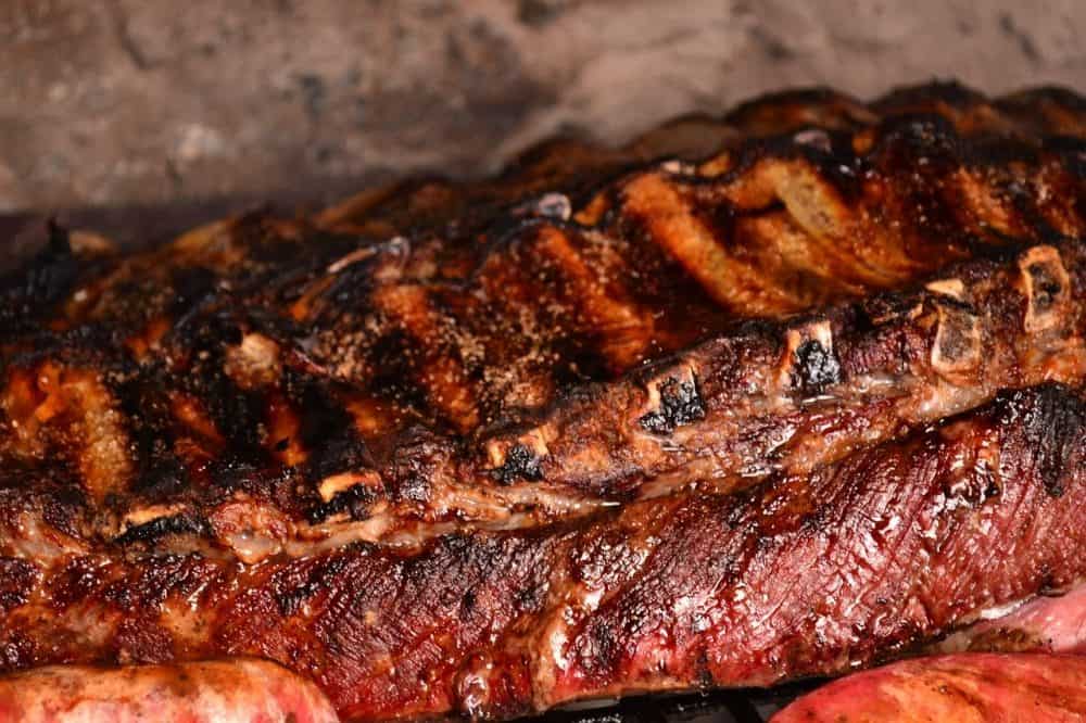 smoked meat cooked on a propane smoker