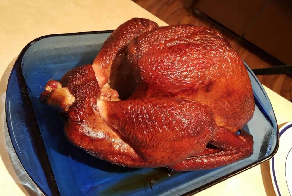 cooked trash can turkey
