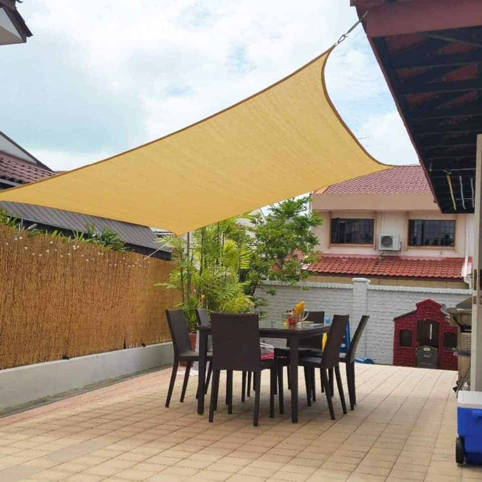 backyard patio sail style shade