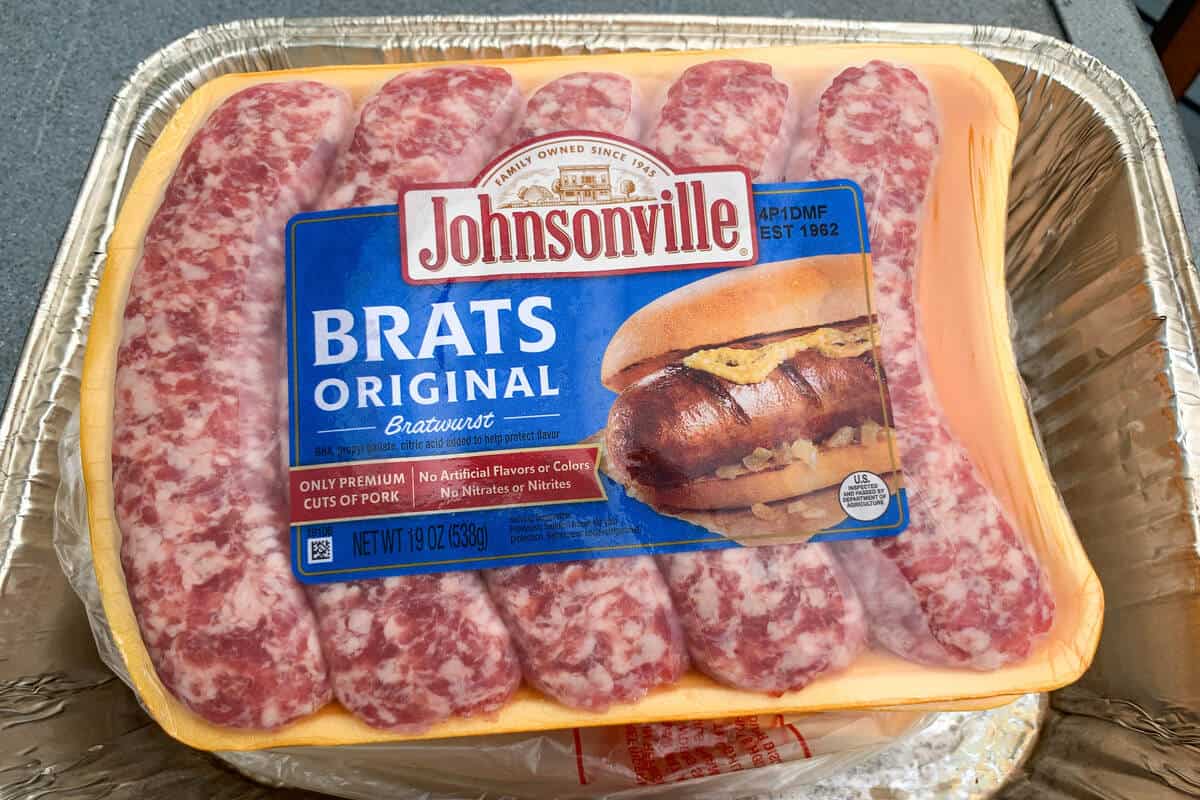 Package of Johnsonville original brats