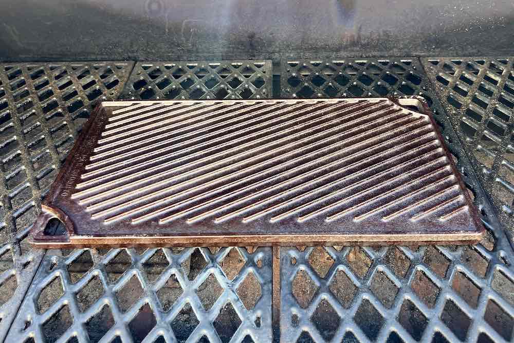 cast iron grill pan on pit boss pellet grill