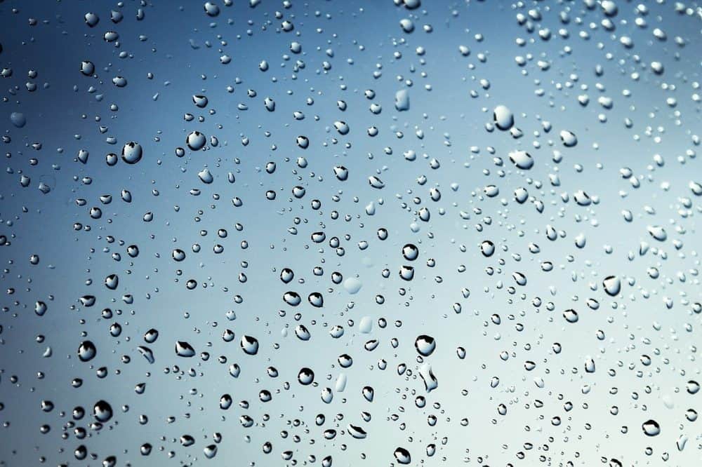 rain droplets on a traeger grill