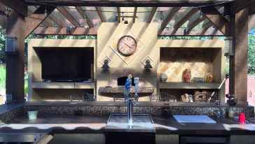 a beautiful outdoor cooking station