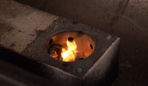 fire pot igniting on a traeger pellet grill