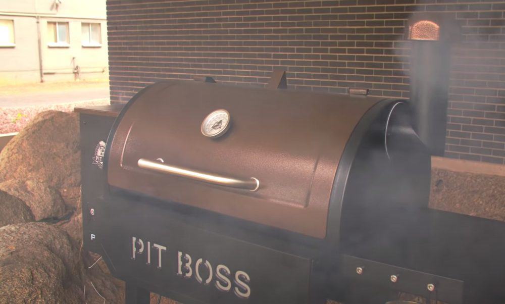 a pit boss pellet grill being seasoned