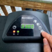 the control panel of a masterbuilt electric smoker