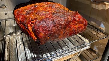 a smoked boston butt in a masterbuilt electric smoker