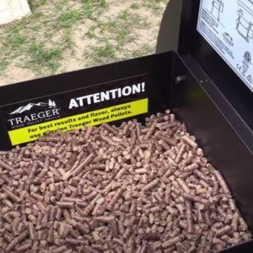 traeger hopper filled with pellets