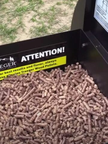 traeger hopper filled with pellets