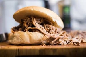 pulled pork on a bun