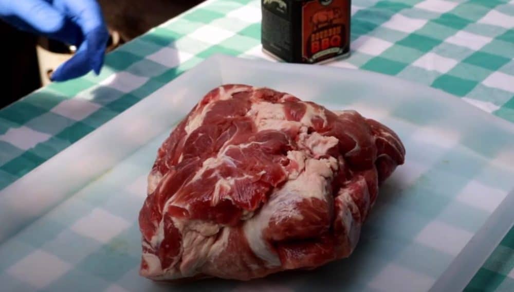 a raw pork shoulder before going in the Pit Boss pellet grill
