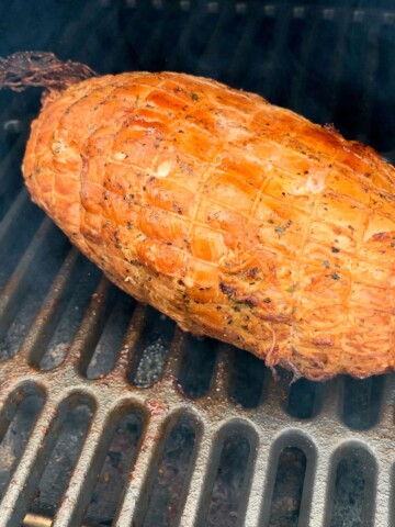 boneless turkey breast roast on a traeger pellet grill