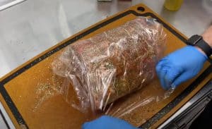 wrapping prime rib in plastic wrap