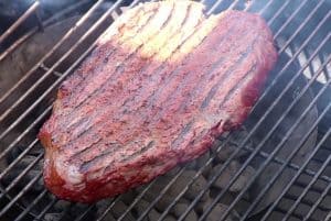 reverse searing a smoked london broil