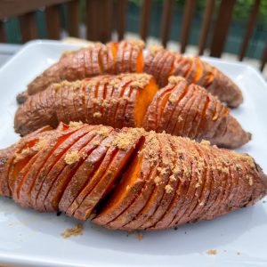 smoked sweet potatoes with brown sugar