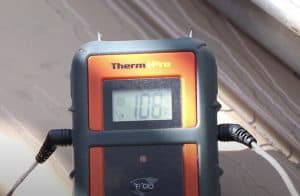internal meat probe reading 110 degrees