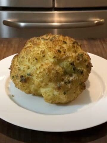 smoked cauliflower on a plate