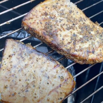 searing smoked swordfish steaks