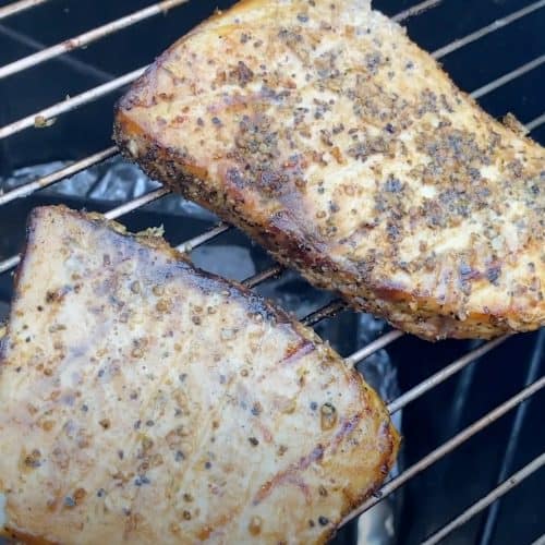 Smoked Swordfish Steaks with Lemon and Garlic Mad Backyard