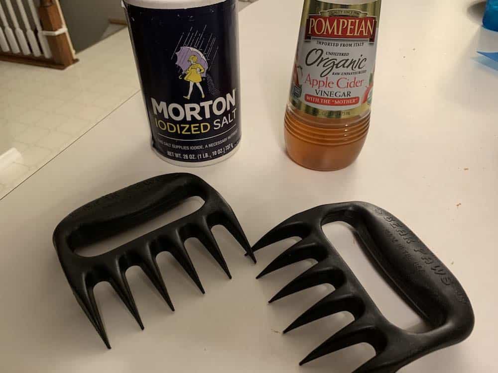 bear claws, salt, and apple cider vinegar