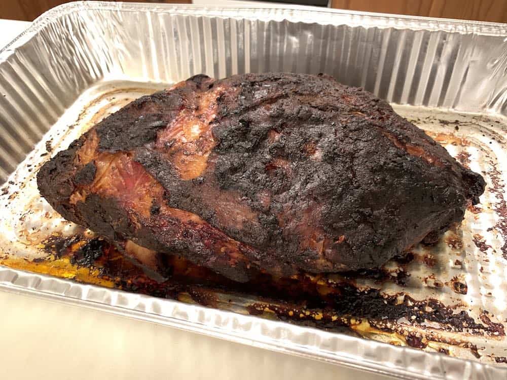 a cooked smoked pork butt