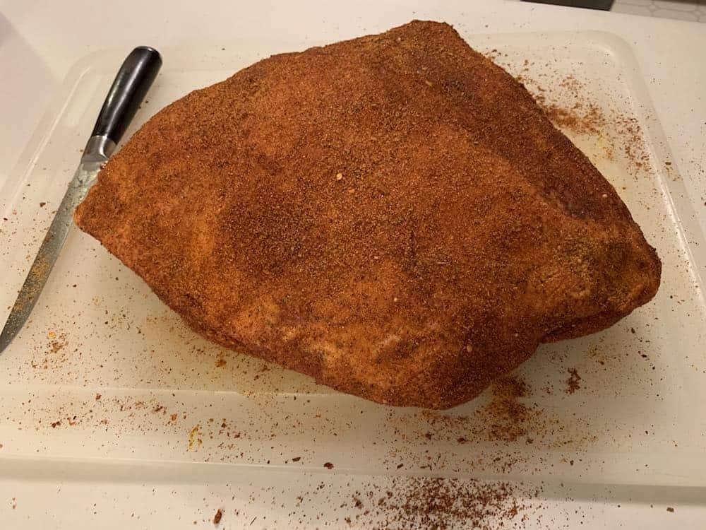 a seasoned pork shoulder