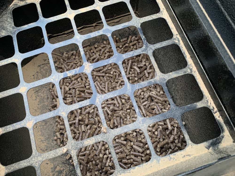 pellets in the hopper of a pit boss