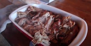 finished pulled pork cooked on a pit boss