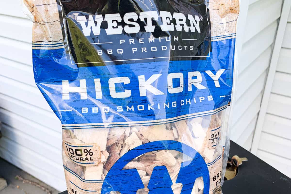 a bag of hickory wood chips