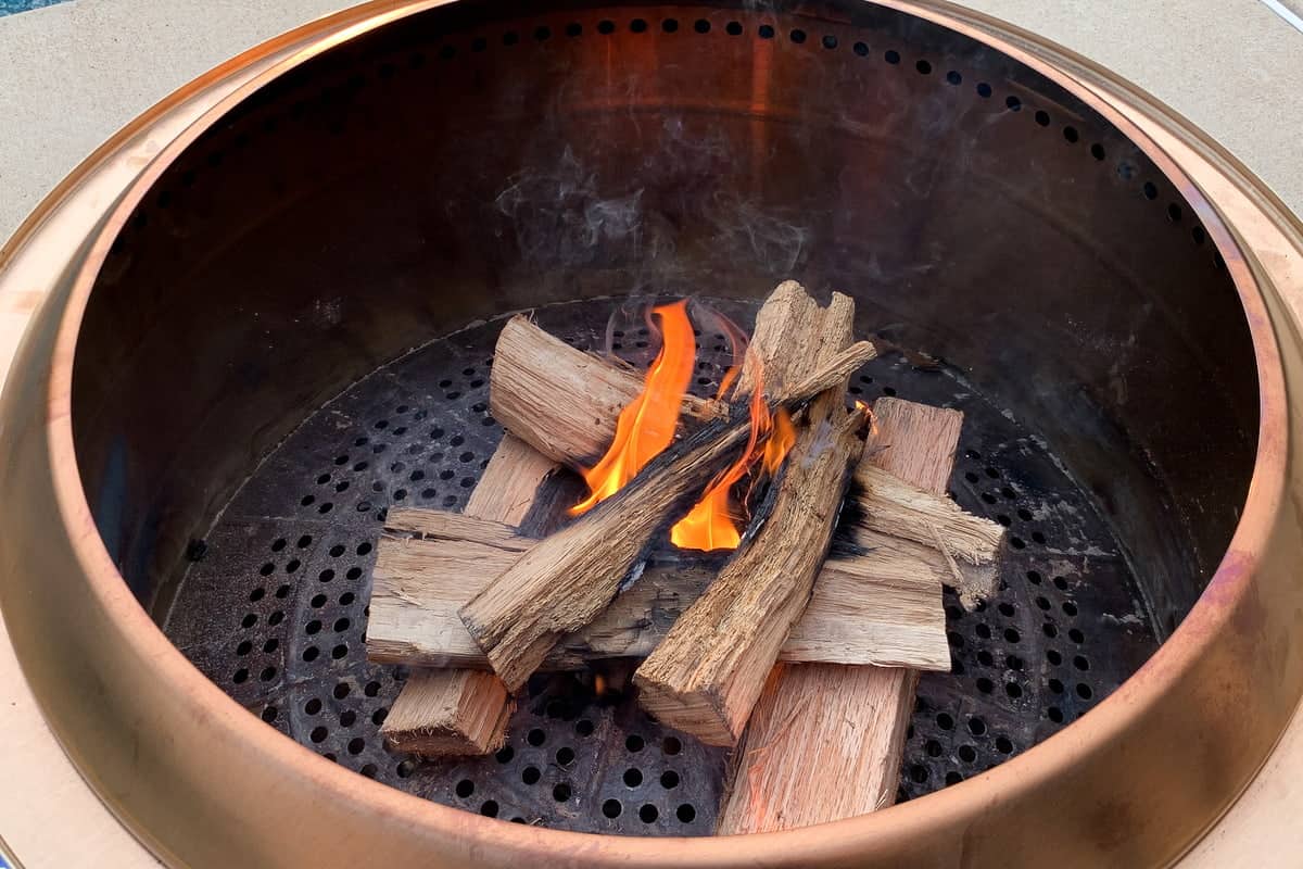 wood burning in a solo stove
