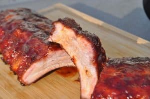 sliced smoked baby back ribs