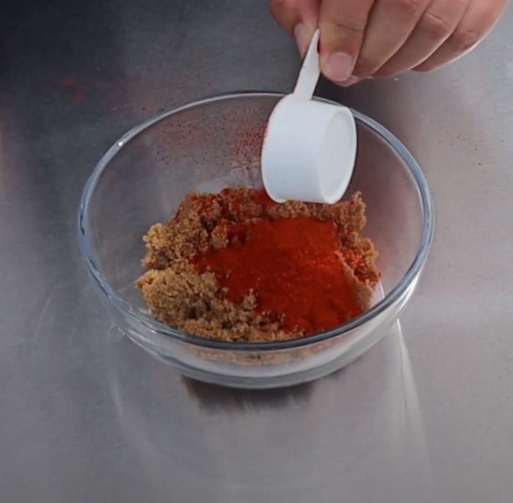 mixing rub ingredients in a bowl