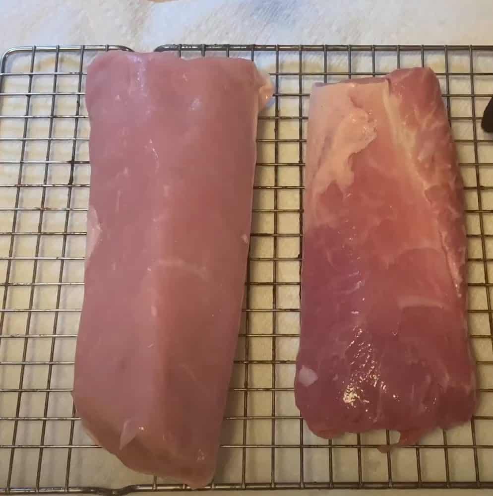 a raw pork tenderloin