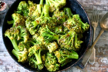 smoked broccoli in a bowl