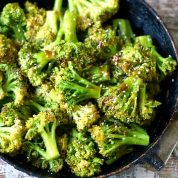 smoked broccoli in a bowl