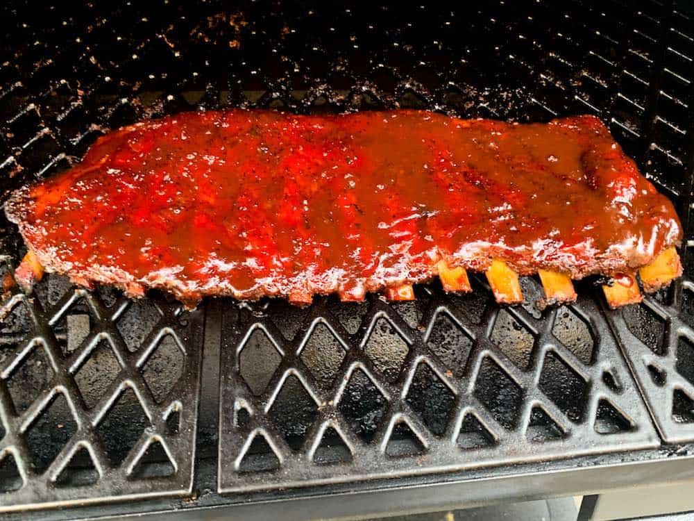 321 st louis cut ribs smoking on a pit boss pellet grill