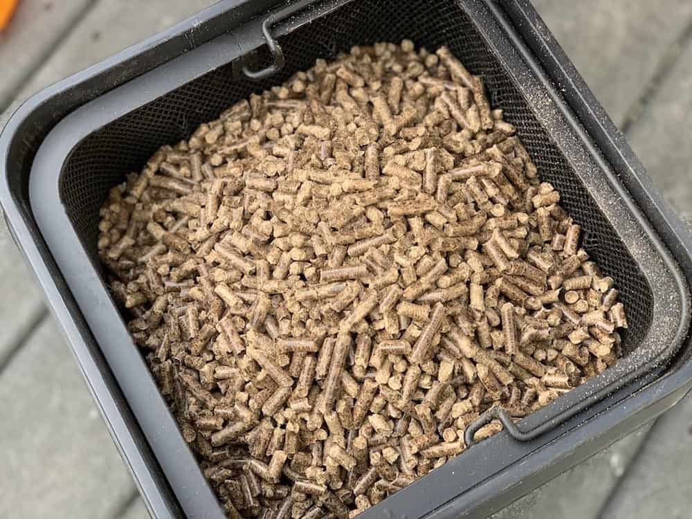 pellets in a bucket