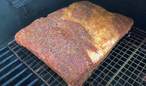 raw beef ribs on a pit boss pellet grill