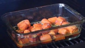 smoked carrots in a smoker