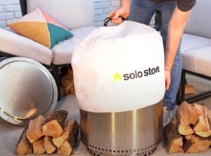 putting on solo stove cover