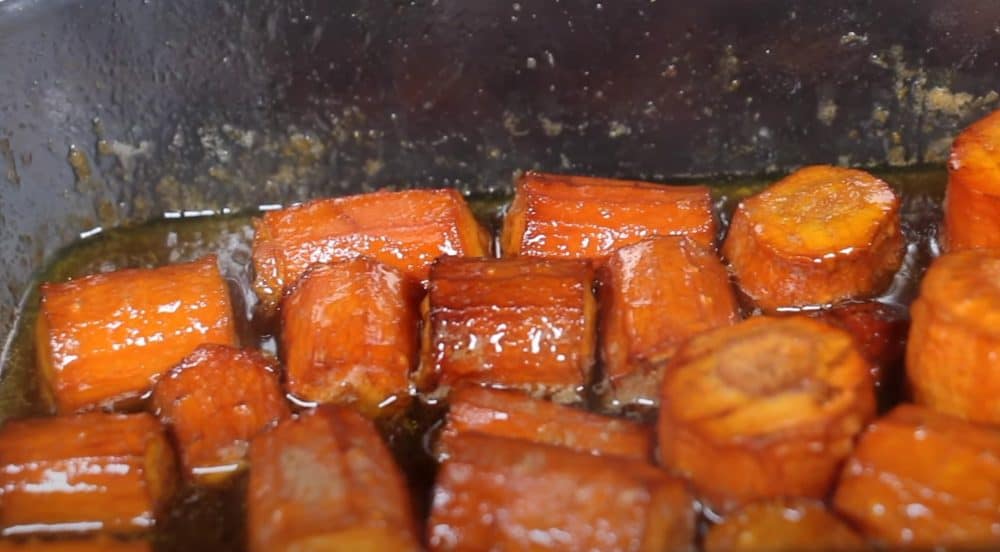 smoked carrots with butter and honey balsamic glaze