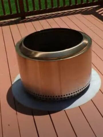 a solo stove on a composite deck