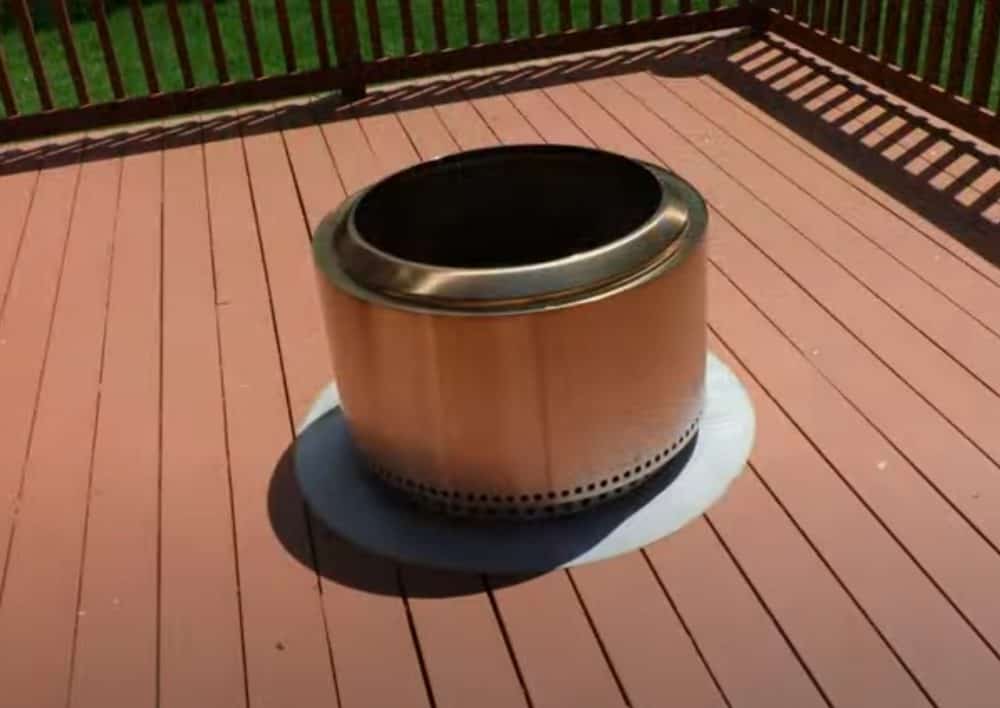 a solo stove on a composite deck