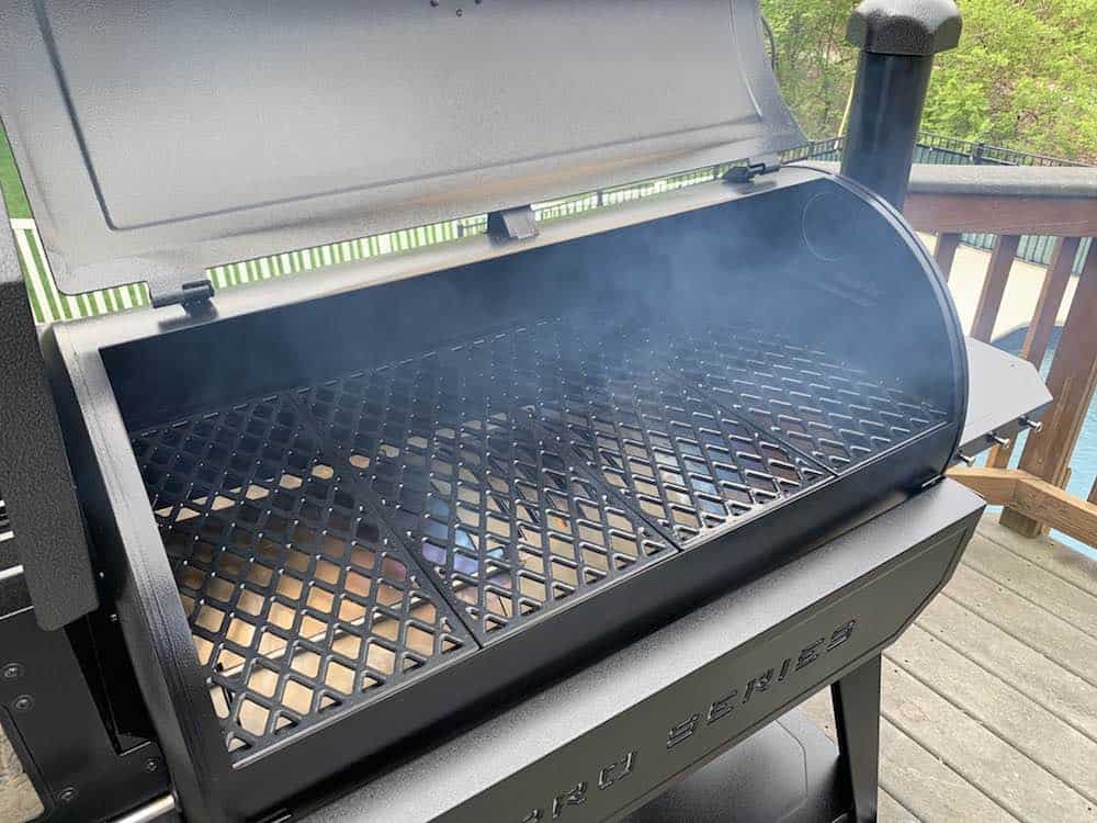 whiet smoke in a pit boss pellet grill