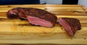 a sliced pit boss smoked tri tip roast