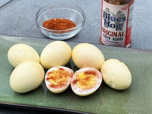 seasoned and smoked eggs