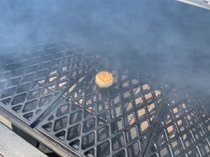 smoked garlic on a grill