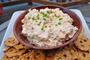 a bowl of smoked cream cheese dip