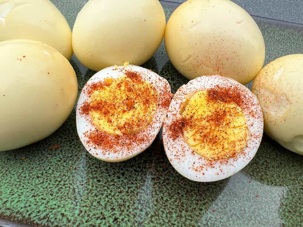 seasoned smoked hard boiled eggs