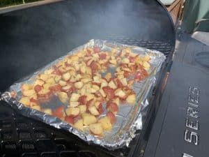 potatoes smoking for smoked potato salad